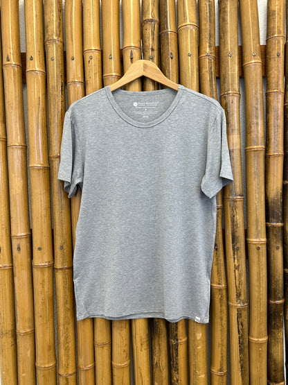 Men's grey Spun Bamboo soft bamboo lounge short sleeve T-shirt, lightweight and comfortable casual wear.