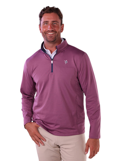 White Water Life Montauk quarter zip sweater in burgundy, midweight comfort, perfect for casual outdoor wear.