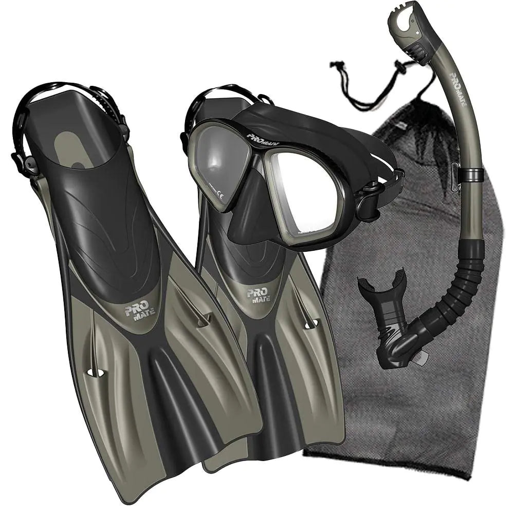 Promate Spectrum Snorkeling Fins Mask Snorkel Set Bk/Titanium MLXL