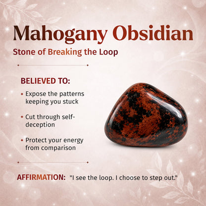 Mahogany Obsidian bracelet from Conscious Items featuring natural stones and a sleek design for self-awareness and protection.