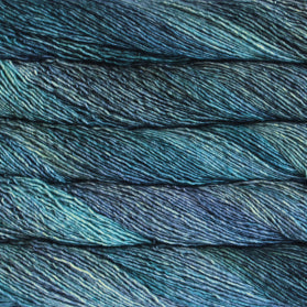 Malabrigo Washted Yarn by Darn Good Yarn, featuring multicolored, soft, hand-dyed yarn for knitting or crochet projects.