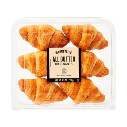 Marketside all butter whole baked croissants, 9.5 oz, 6 count, fresh flaky croissants from BACKUPMYFILESNOW® in a tray