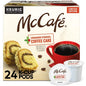 KupofK Coffee McCafé Cinnamon Streusel Coffee Cake K-cup pods, light roast, 24-count box for single-serve coffee brewing.
