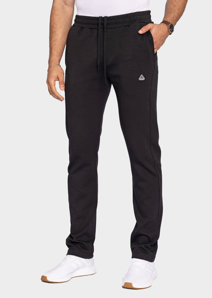 Men's black tapered athleisure sweatpants by SCR Sportswear, tall fit, with 36-inch inseam, designed for activewear and comfort.
