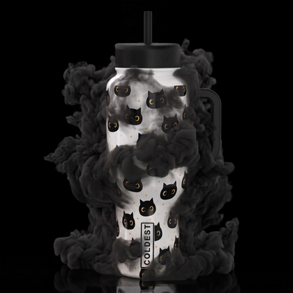 Coldest Limitless Ultra v8 15oz stainless steel tumbler with black lid and colorful design, ideal for hot and cold beverages