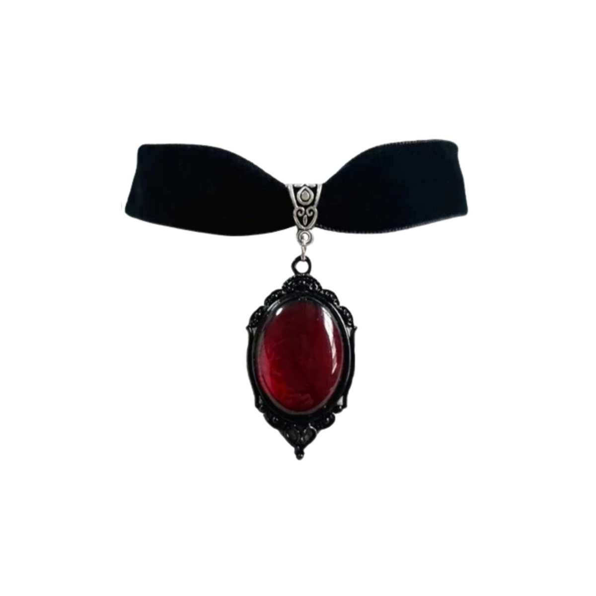 Darkstorm Mina Pendant Choker featuring a sleek black band and central pendant, stylish jewelry for a modern look.