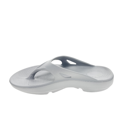 Light grey Sovella Active Recovery Women's PF Thong sandals by Lucky Feet Shoes, featuring supportive design and comfortable recovery style.