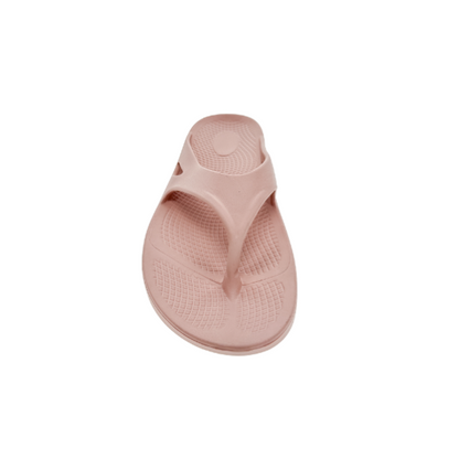 Pink Sovella Active Recovery Women's PF Thong sandals by Lucky Feet Shoes, featuring cushioned sole and open-toe design.