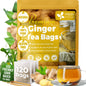Premium Ginger Tea Bags, 100% Natural & Pure from Ginger Roots, Ginger Tea, Ginger Herbal Tea. Ginger Tea. No Sugar, No Caffeine, No Gluten, Vegan.