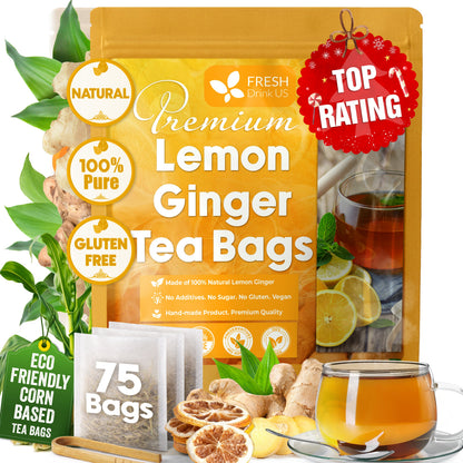 Premium Lemon Ginger Tea Bags