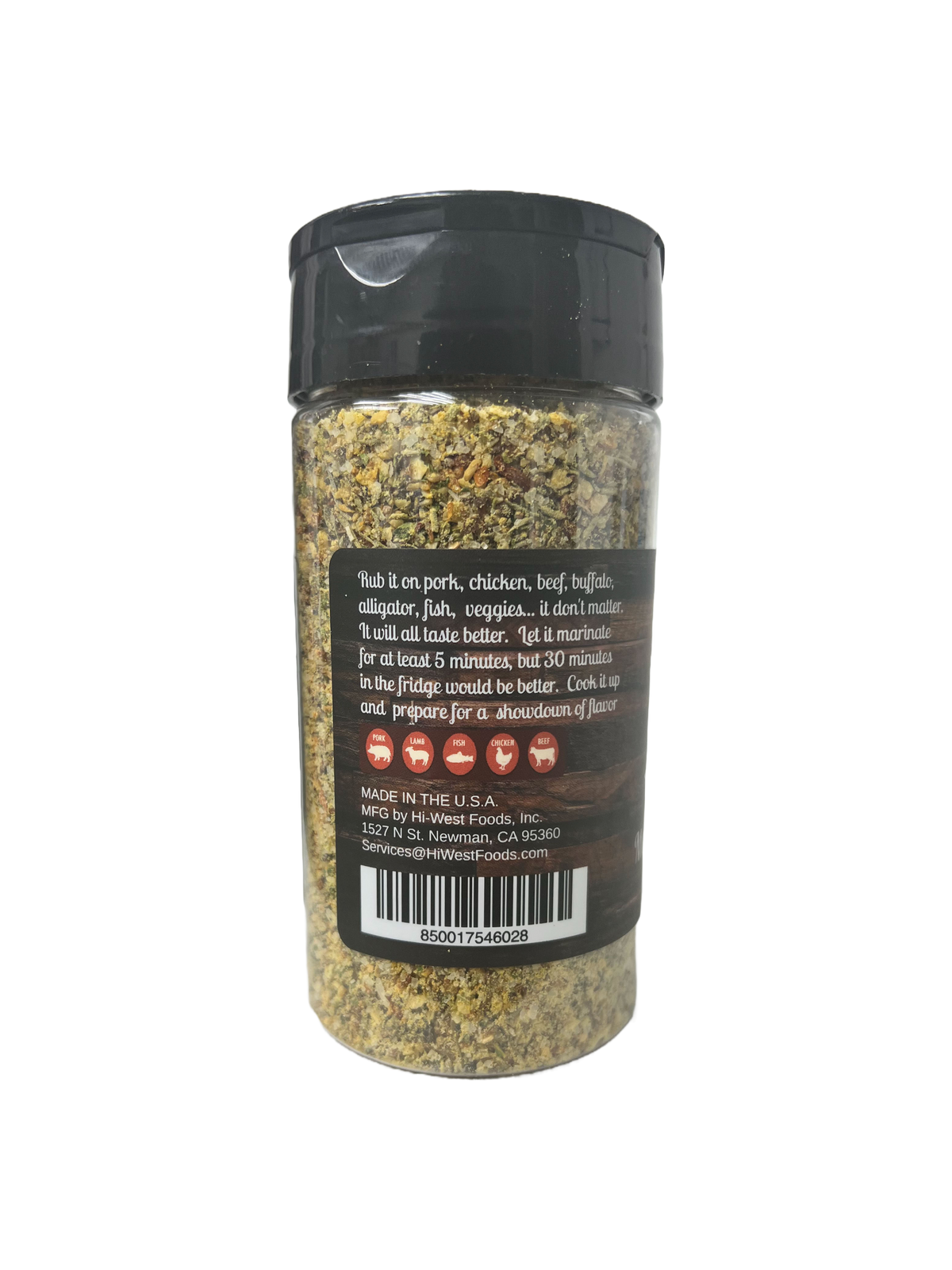 Hi-West Montana Buttery Herb Seasoning jar showing label with herbs and spices for flavorful cooking.