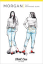 Linda's Electric Quilters Morgan boyfriend jeans with black and white checker pattern, casual unisex denim pants.