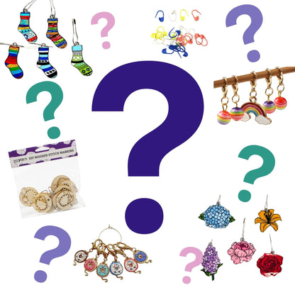 Darn Good Yarn Mystery Stitch Marker with colorful, playful design for knitting or crochet tools, adding personality to your projects.
