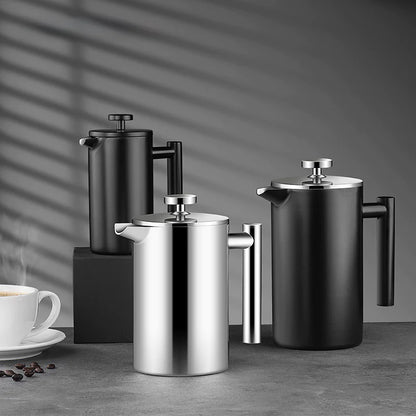 304 Stainless Steel Double-Layer French Press Coffee Pot
