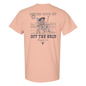 Black Off The Grid Surplus Never Give Up T-Shirt featuring bold "Never Stop" slogan printed on front.