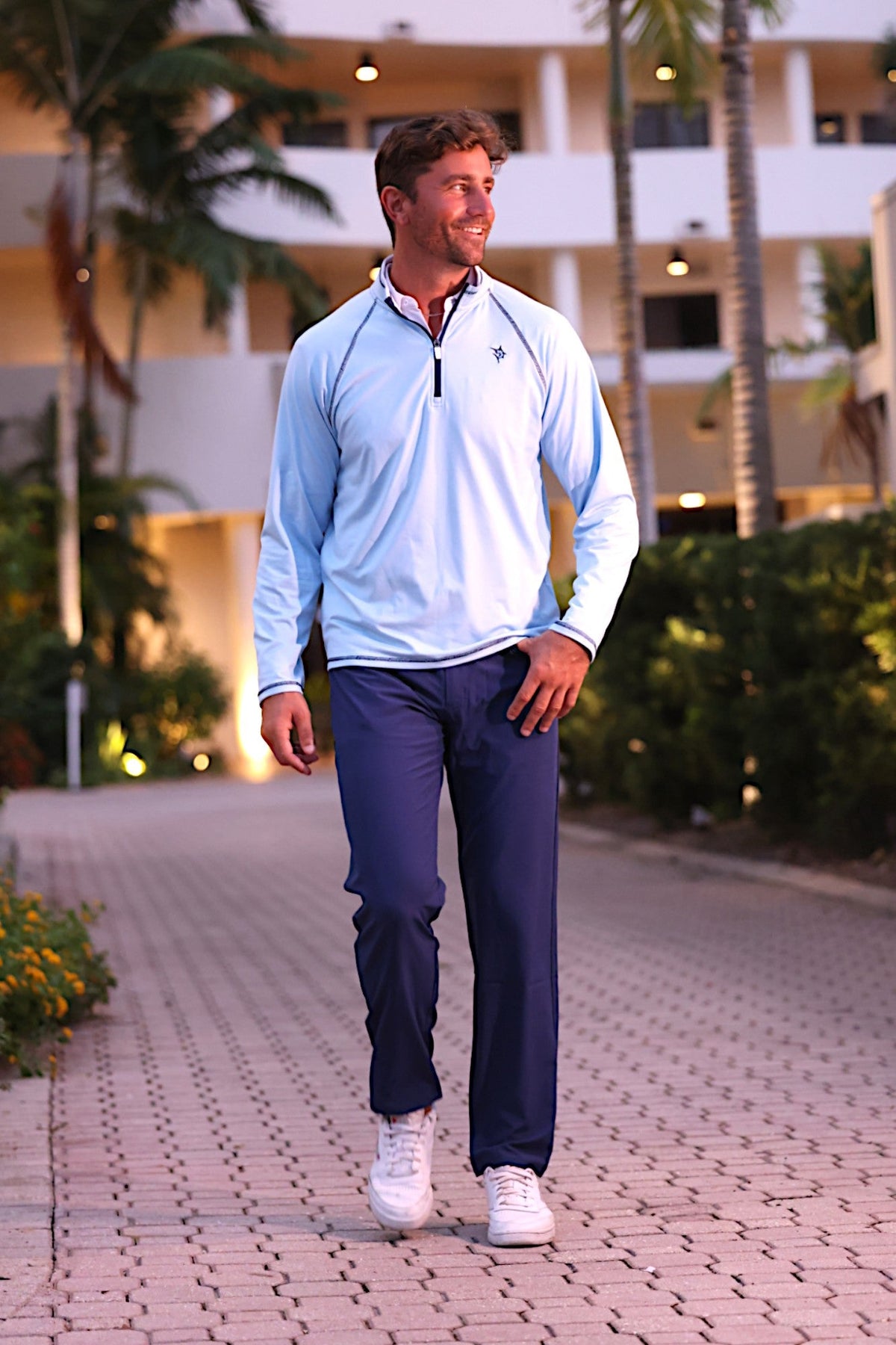 White Water Life New Harbor quarter zip in comfortable, casual fit, featuring a quarter zip collar and soft fabric.