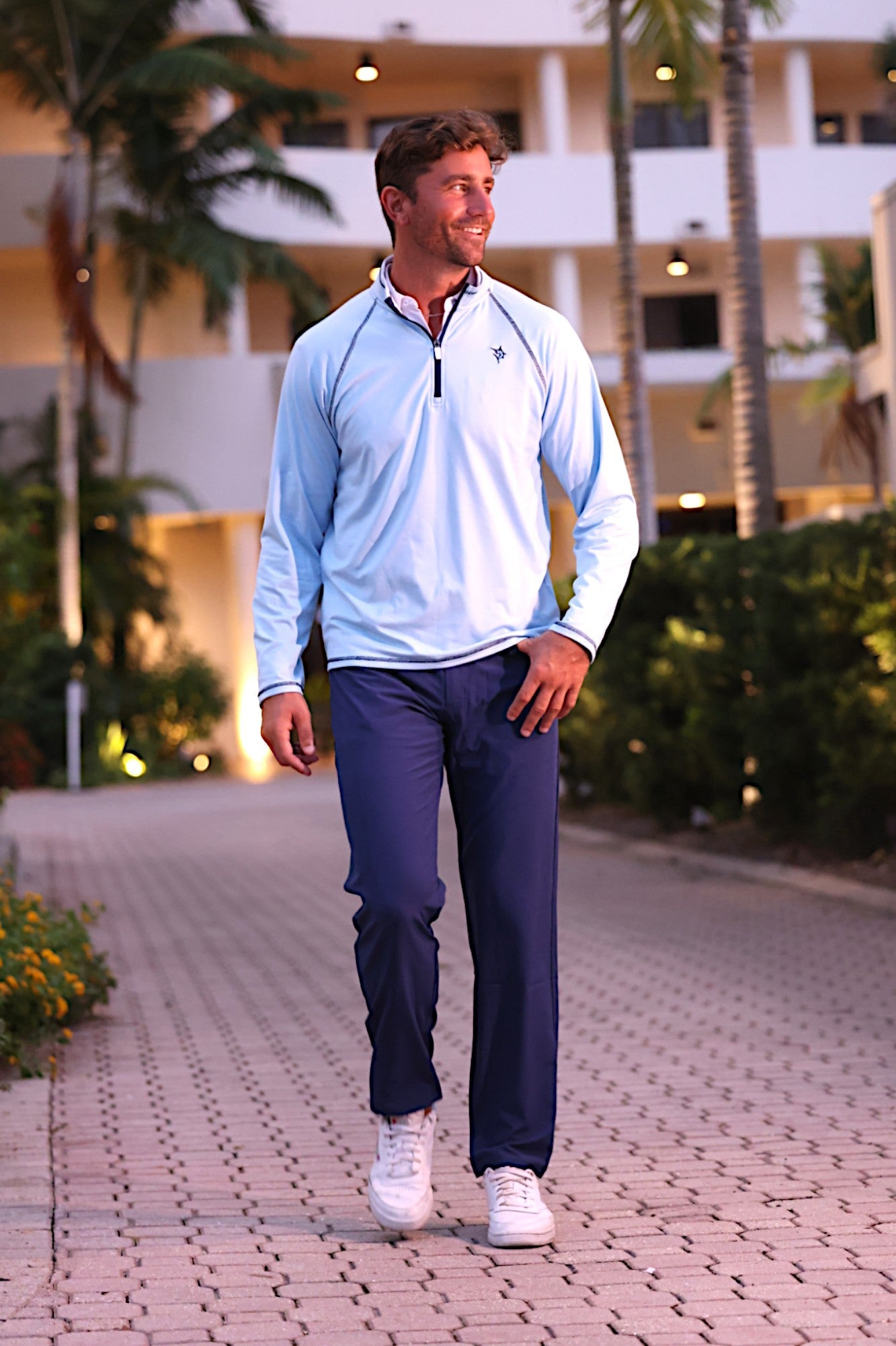 White Water Life New Harbor quarter zip in comfortable, casual fit, featuring a quarter zip collar and soft fabric.