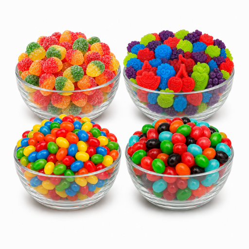 Assorted Nerds Gummy Clusters candy in a 1lb bag from Candy In Bulk, colorful gummy and nerds candy mix.