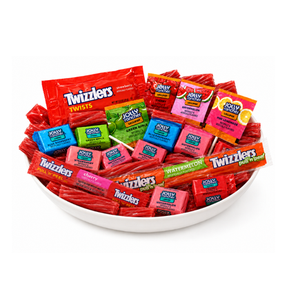 Assorted Nerds Gummy Clusters candy in a 1lb bag, featuring colorful chewy gummies and crunchy candy pieces from Candy In Bulk.