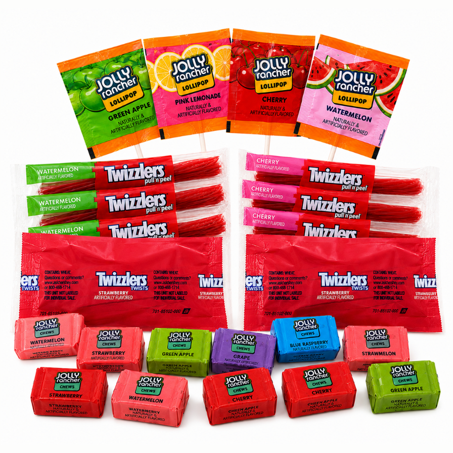 Assorted Nerds Gummy Clusters candy in a 1lb bag, featuring colorful chewy gummies and sweet flavors from Candy In Bulk.