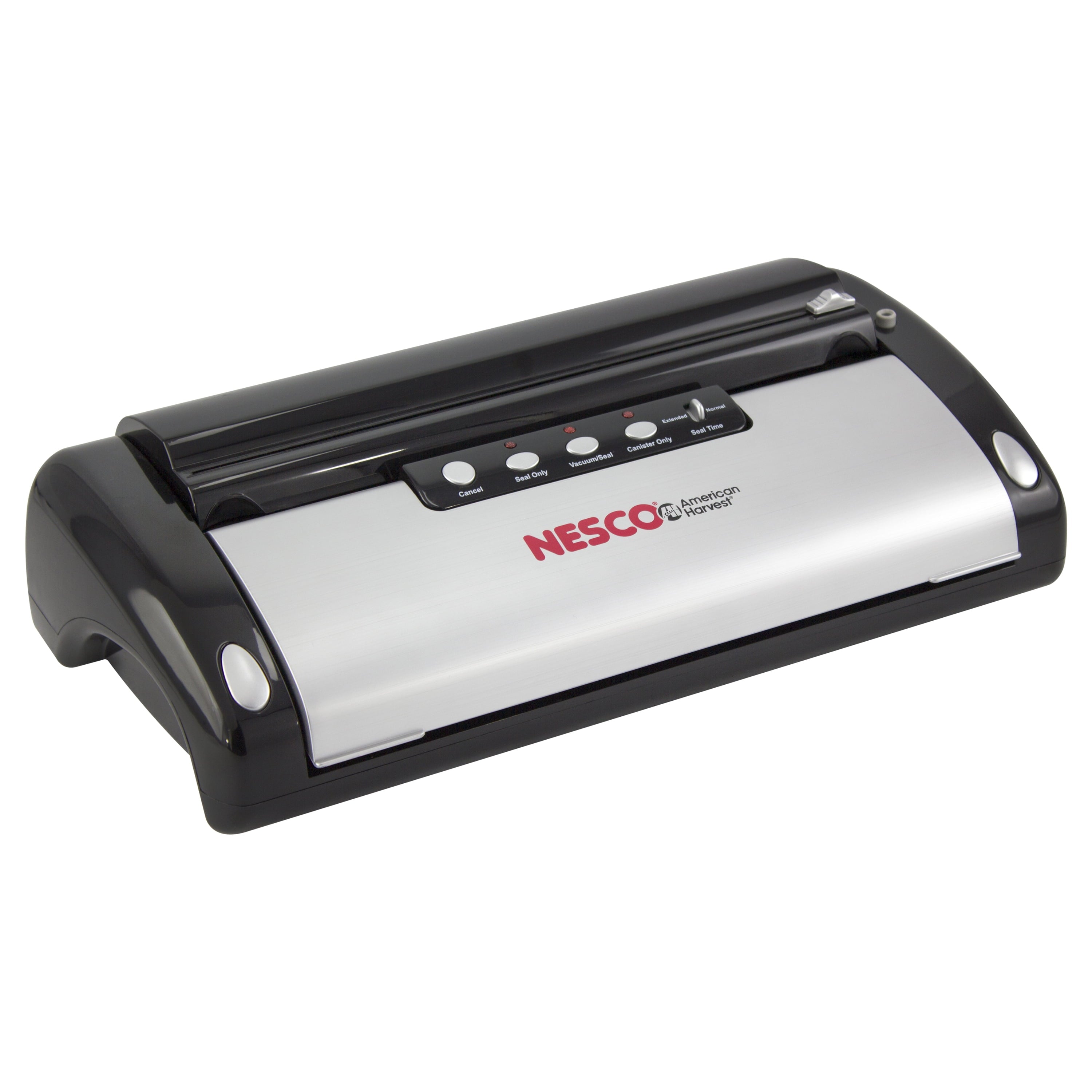 Nesco Vacuum Sealer Machine, Automatic Food Sealer with Accessory Port for Sealing Jars/Canisters, Built‑In Roll Storage & Cutter, Includes (2) 10 Ft Rolls, for Pantry Storage & Preserving Leftovers