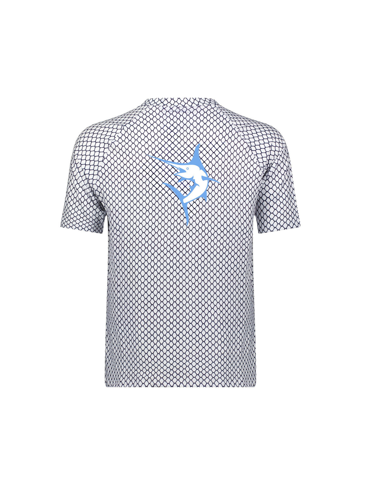 White Water Life net performance long sleeve shirt shown from the back, lightweight breathable fabric for water sports and active wear.