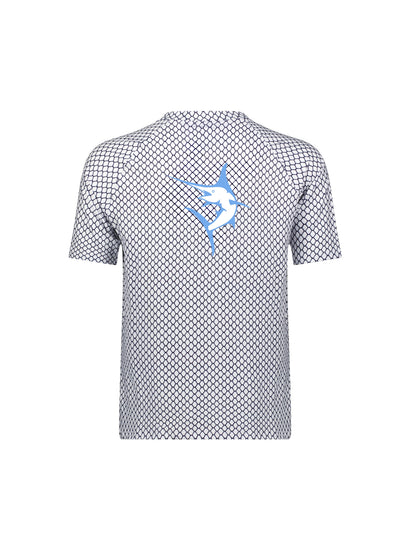 White Water Life net performance long sleeve shirt shown from the back, lightweight breathable fabric for water sports and active wear.
