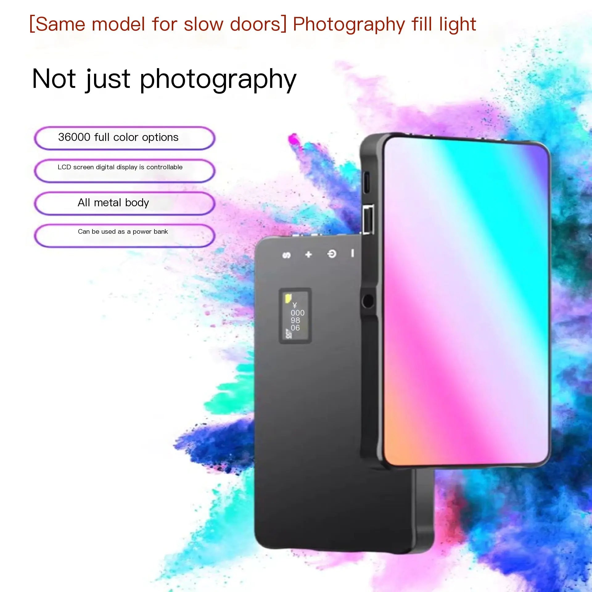 RGB Wireless Color Fill Light for Photography and Live Streaming