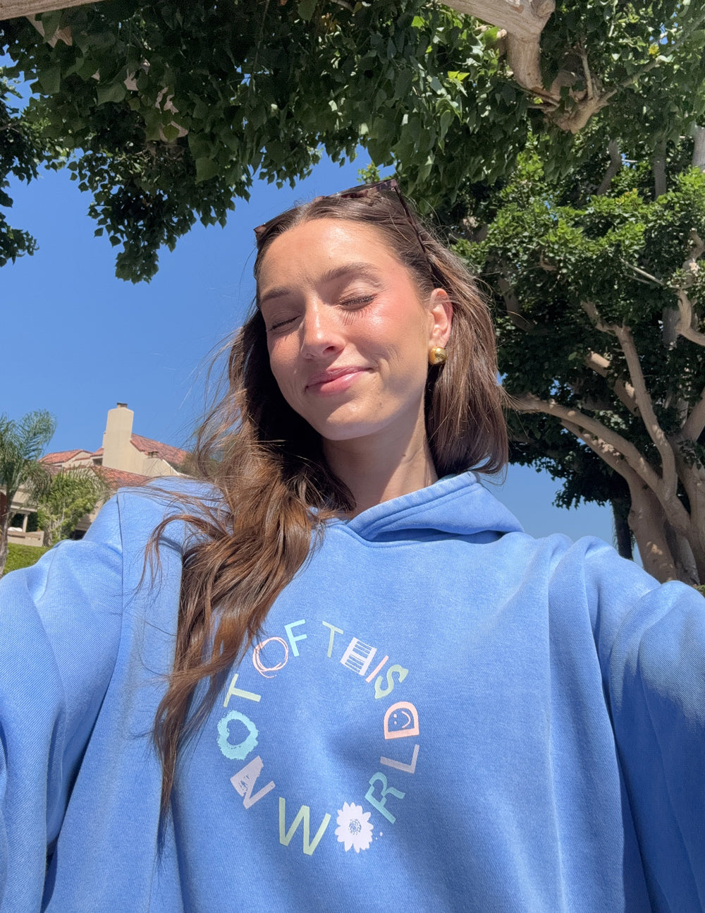 Elevated Faith Not of This World unisex hoodie featuring cosmic design, soft fabric, and comfortable fit for casual wear.