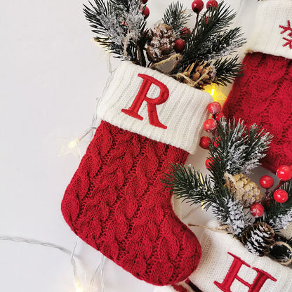 Knitted Christmas Letter Socks