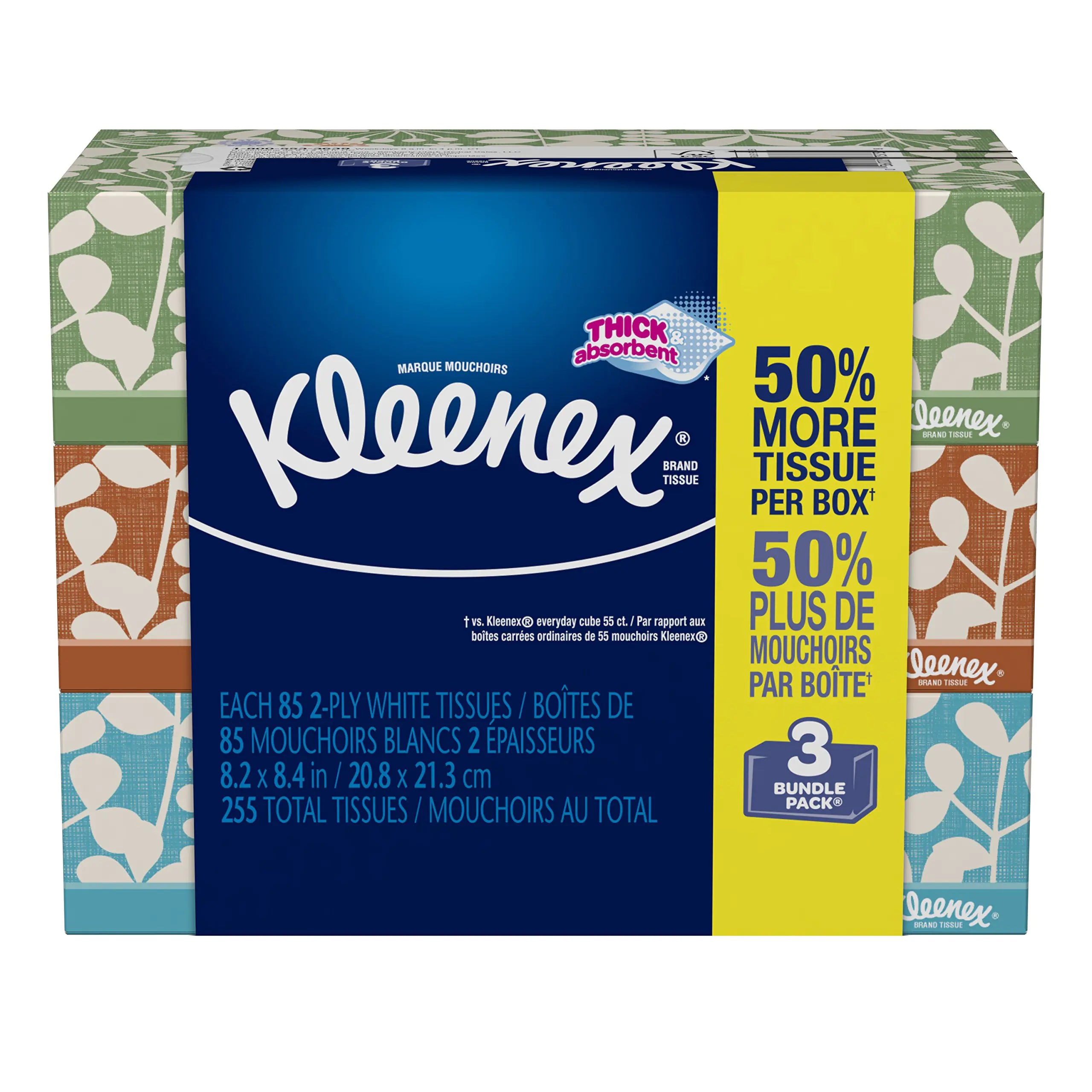 Kleenex Everyday Facial Tissues Low Count Flat 85 ct 3 Pack