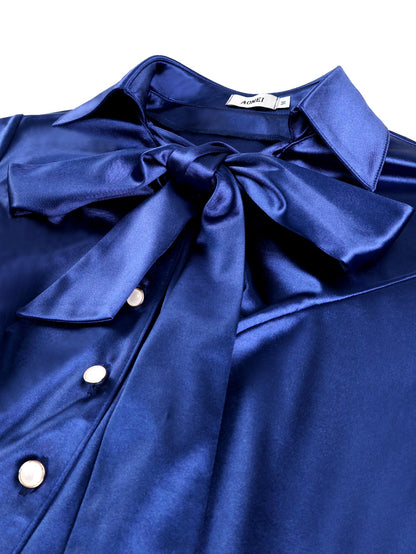 Elegant Satin Skirt Fishtail Two Piece Set MUNSIEUR