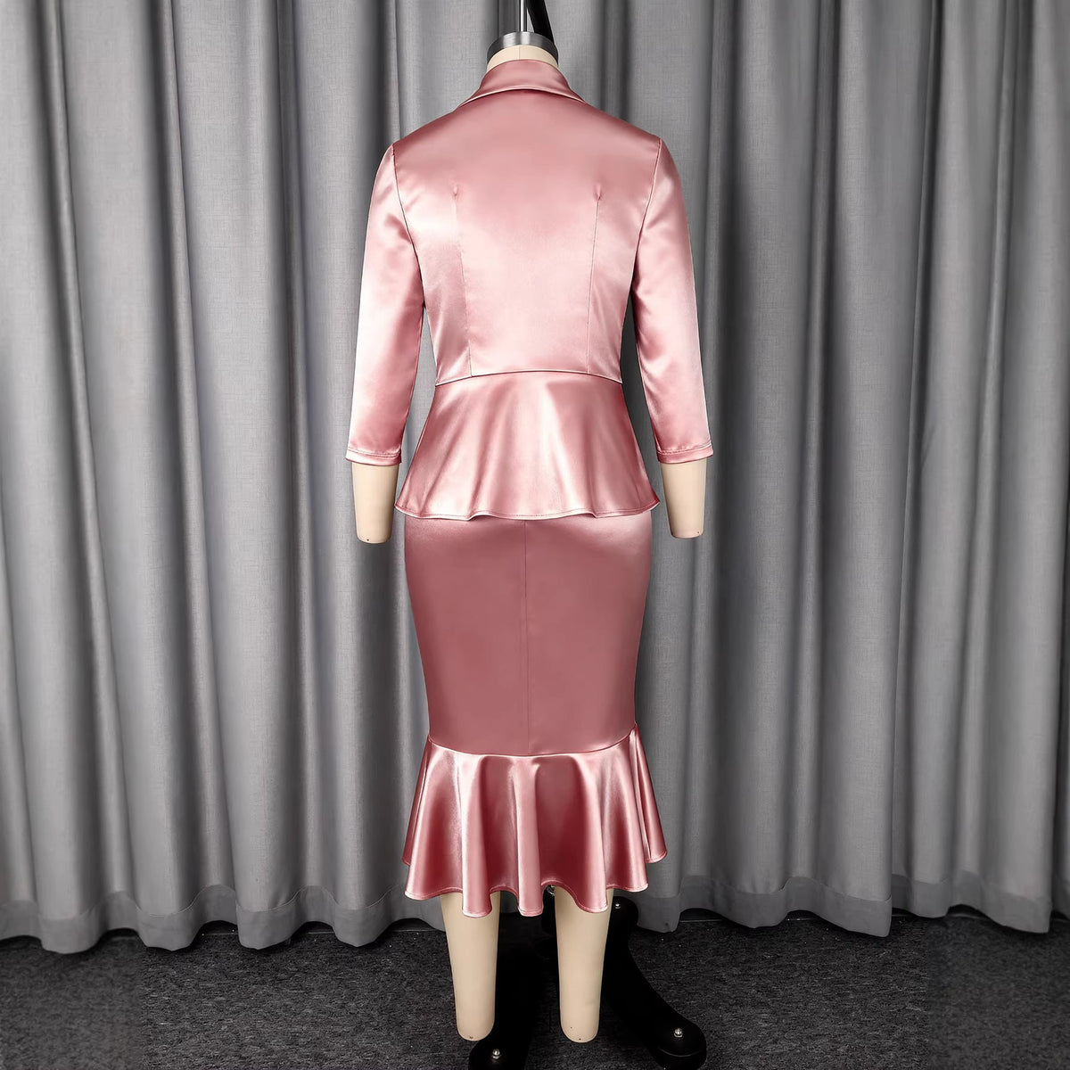 Elegant Satin Skirt Fishtail Two Piece Set MUNSIEUR