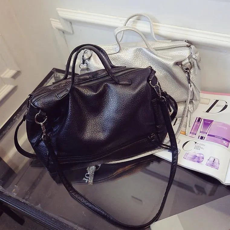 Versatile Women's Retro Motorcycle Handbag & Shoulder Bag