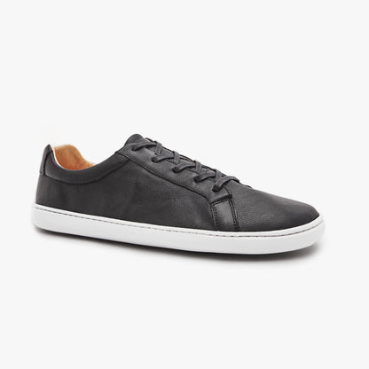 Black natural leather daily sports shoe for women, Gen 3 by Origo Shoes, casual barefoot-style footwear for comfortable everyday wear.