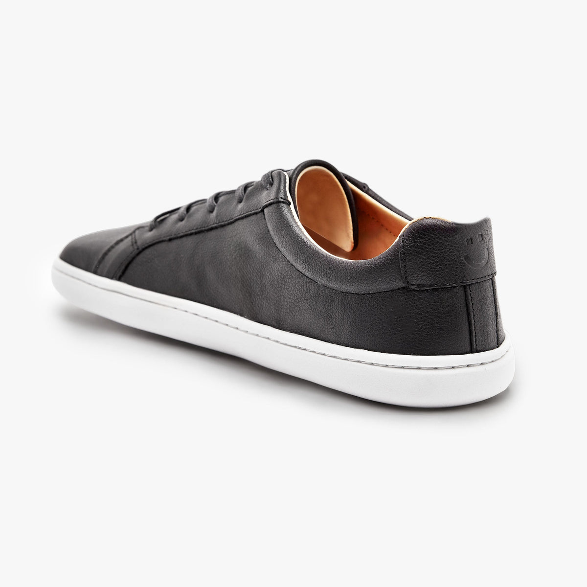 Black natural leather daily sports shoe for women from Origo Shoes, lightweight and comfortable casual footwear.