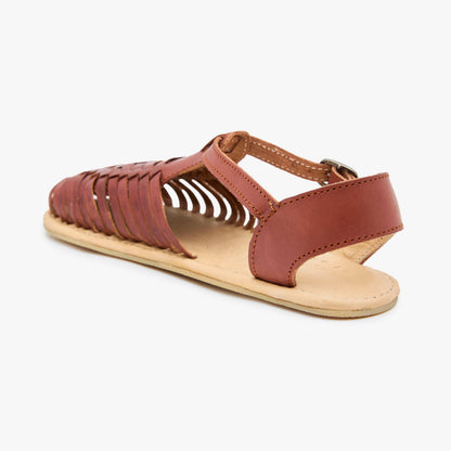 Origo Shoes Huarache Sandal with woven straps and open toe design, showcasing a minimalist barefoot shoe style.