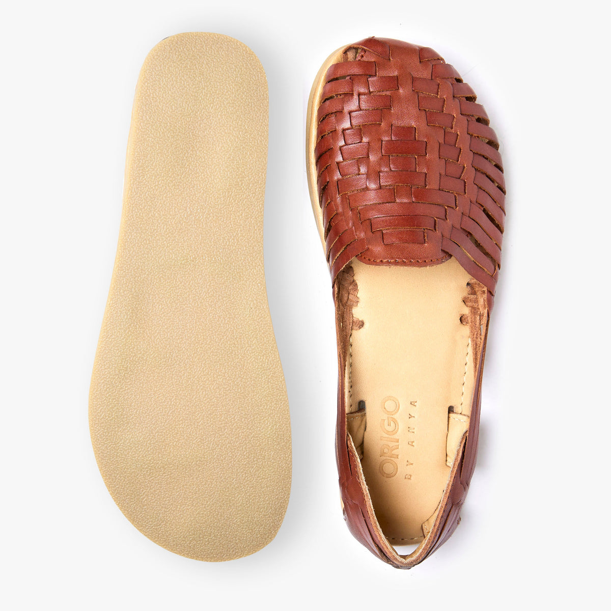 Origo Shoes Huarache Slip-On barefoot shoes with breathable design and flexible sole, shown in natural fabric with slip-on style.