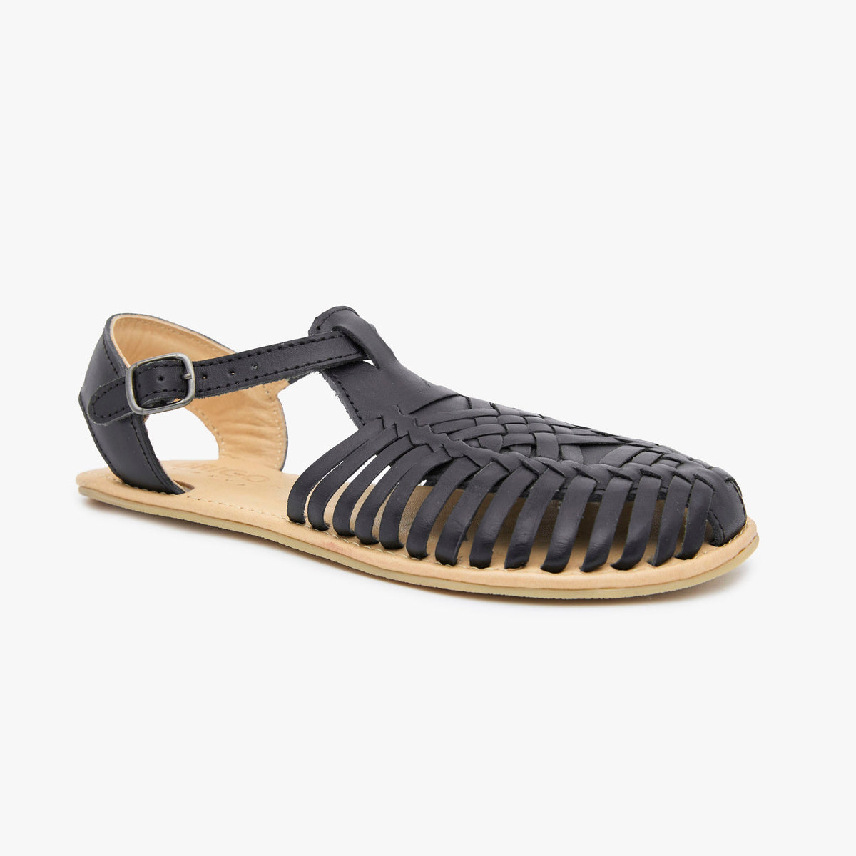 Origo Shoes La sandalia Huarache de Anya, barefoot-style sandals with woven straps and natural leather accents.