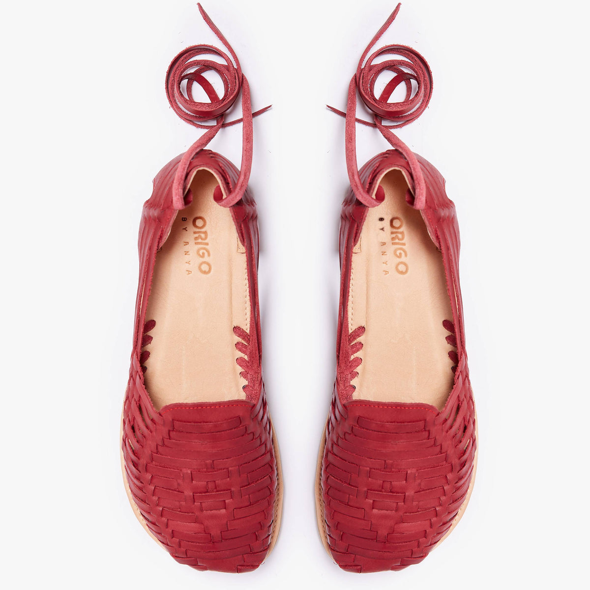 Origo Shoes Las Huarache Slip-On, beige barefoot sandals with woven straps, casual footwear for comfortable summer wear.