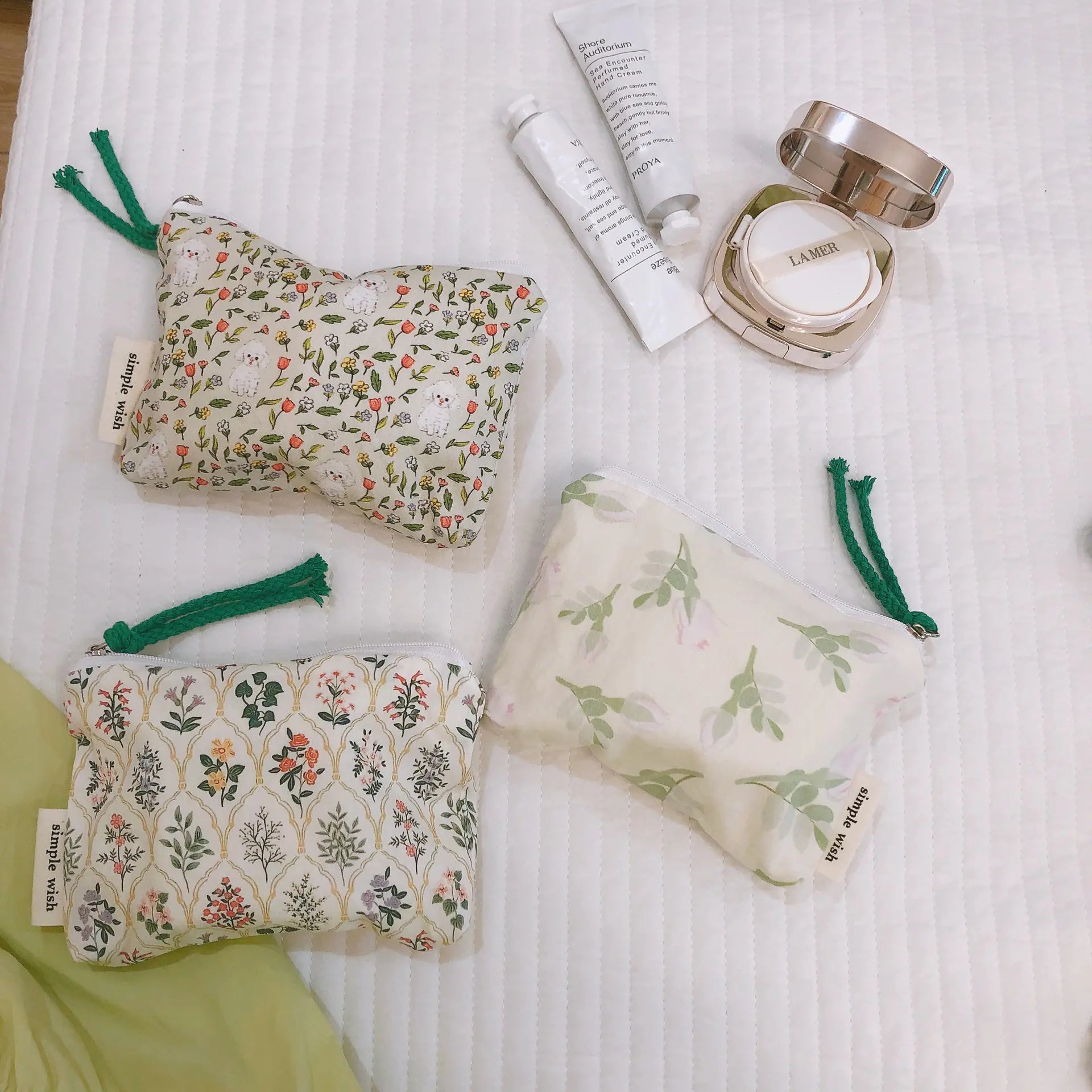 Green Line Women's Cosmetic Bag and Coin Purse Holder