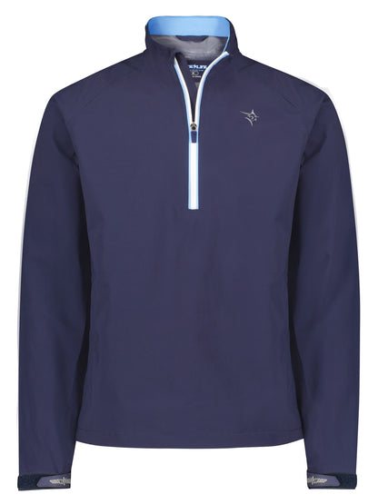 White Water Life Palm Beach waterproof quarter zip, navy color, shown with front view, lightweight outdoor apparel for men.