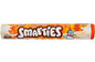 Nestle Orange Smarties giant tube 120g with colorful chocolate candies in a bright orange tube.