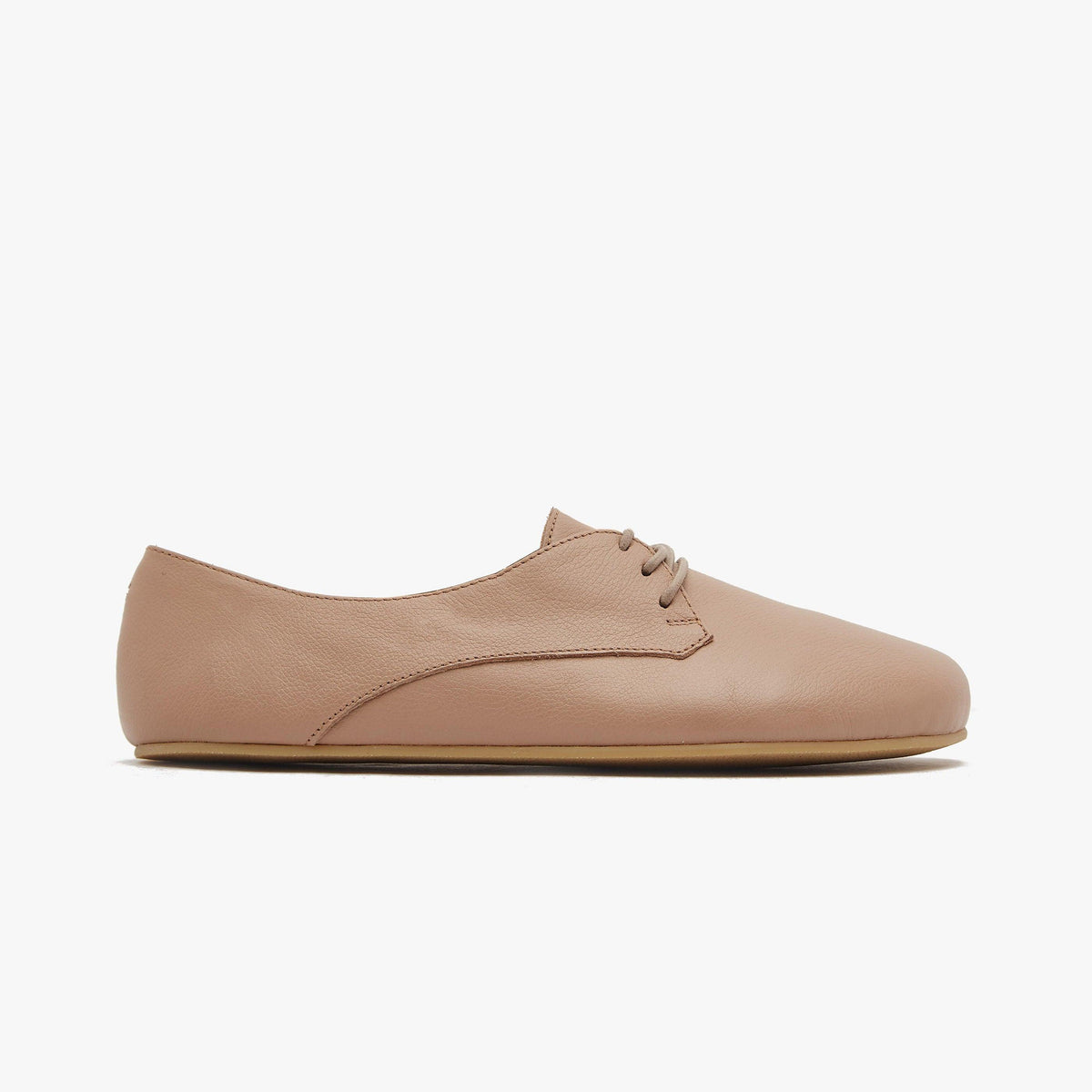Natural leather women's derby shoes by Origo Shoes featuring a sleek design and comfortable barefoot style.