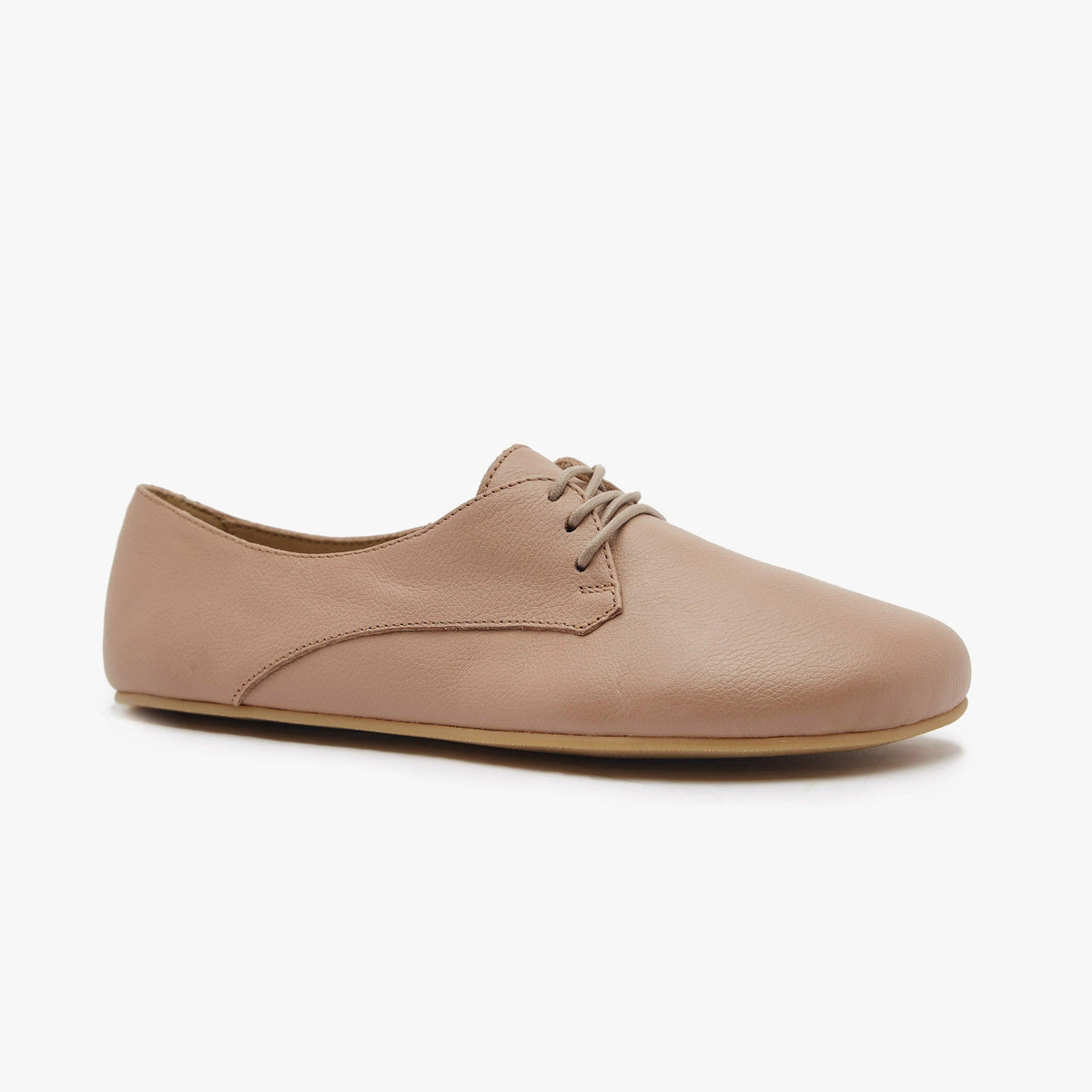 Natural leather women's derby shoes by Origo Shoes, featuring a classic design and comfortable barefoot style.