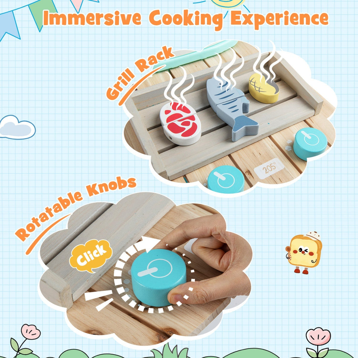 Wooden outdoor kids play kitchen set with removable sink, GBruno Store outdoor toy kitchen for children to play and pretend cooking