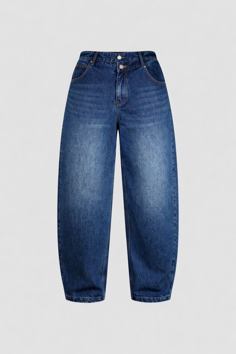 Overlap embroidered pocket jeans by Hideout, stylish denim bottoms with detailed embroidery and functional pockets.