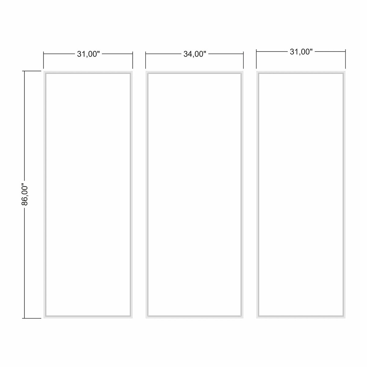 Ready to Assemble Wall Molding Package - 3 Vertical Frames | Easy Installation