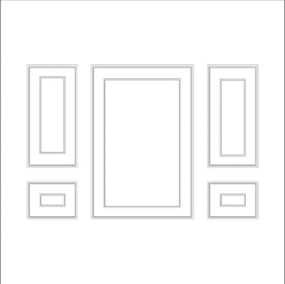 Wall Moulding Kit - 3 Upper & 2 Bottom Frames | Easy Installation