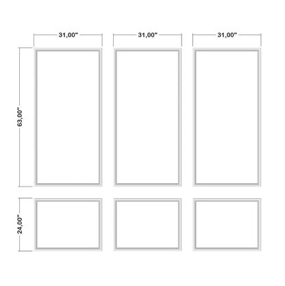 Ready to Go Wall Molding Kit - 3 Upper & 3 Bottom Frames | Easy Installation
